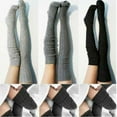 thumbnail image 6 of Htwon Women's Cable Knit Thigh High Boot Socks Extra Long Winter Stockings Leg Warmers, 6 of 17