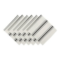 DII Dobby Stripe Napkin Set 6 Piece, Black, 20x20"