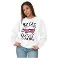 thumbnail image 3 of My Cat is Cuter Than You Cute Glasses Women Crewneck Sweatshirt Brisco Brands X, 3 of 6