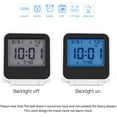 thumbnail image 3 of Liten digital reseväckarklocka, batteridriven miniresklocka med bakgrundsbelysning, bärbar hopfällbar minilommekalender temperaturklocka (vit), 3 of 5
