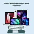 thumbnail image 5 of Portable Wireless Bluetooth Keyboard with Touchpad, Ultra-Thin Rechargeable Bluetooth Keyboard Mini with trackpad Round Key for iPad pro/iPad/iOS/Android (Dark green), 5 of 8