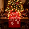 thumbnail image 4 of Toycle Christmas Linen Table Banners Festive Holiday Table Cover For Dining Table Home Party Tablecloth Decoration Multicolor, 4 of 6