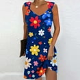thumbnail image 1 of Ovzne Robes pour Femmes Robe d'Été Mode d'Été pour Femmes Couleur Unie Poche Sans Manches Robe Col en V Grande Taille Robe Imprimée Liquidation, 1 of 5