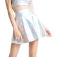 thumbnail image 2 of rygai High-Waist Bright Color Mini Skirt Performance Costume Women Nightclub Stage Show Skater Skirt Streetwear for Girls Ladies,Multicolor,2XL, 2 of 8