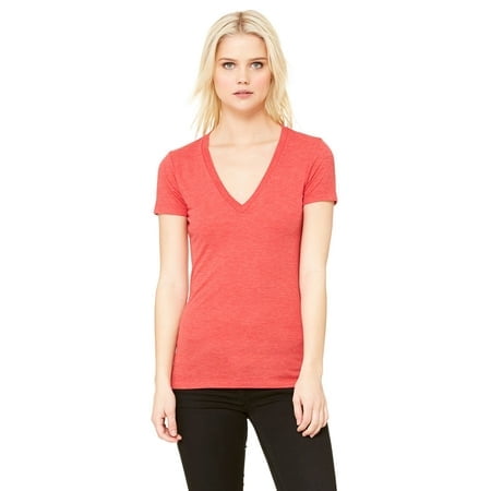 Bella + Canvas Ladies' Triblend Short-Sleeve Deep V-Neck T-Shirt
