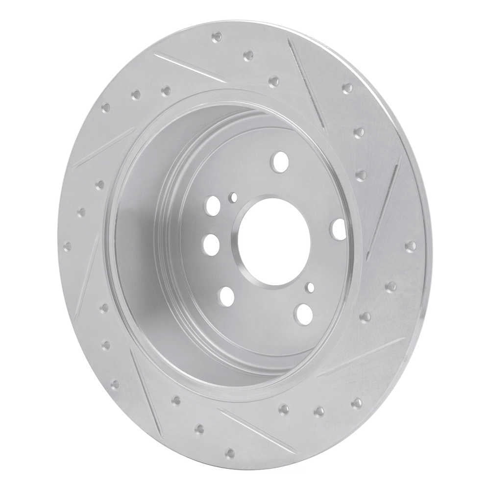Dynamic Friction Company 631-76132L DFC Brake Rotor - Drilled And Slotted - Silver