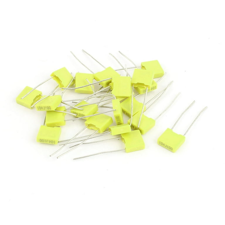 20 Pcs 104J100 0.1uF 100V Radial Polyester Film Box Type