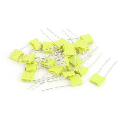 Mfd 100v Radial - 20 Pcs 104J100 0.1uF 100V Radial Polyester Film Box Type Correction Capacitors