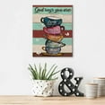 thumbnail image 4 of Vintage Coffee Decor Wall Art God Says You Are Rustic Butterfly Coffee Sign Colorful Pictures Wall Decor Christian Religion Canvas Painting Prints Artwork Framed for Coffee Bar Cafe Kitchen 12"x16", 4 of 6