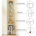 thumbnail image 4 of 5-Tier Corner Shelf, Rustic Ladder Bookshelf with Metal Frame for Living Room, Kitchen, Office, Small Space Storage Display Stand, White, 4 of 7