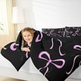thumbnail image 4 of jejeloiu Kawaii Cute Bowknot Bedding Comforter Set,Chic Ribbon Bow Tie Twin Comforter Sets,Pink Black Bedding Set For Girls,Microfiber Bedroom Decor Reversible,2-Piece, 4 of 8