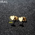 thumbnail image 2 of Exquisitos pendientes de corazón pequeños de acero inoxidable para mujer, joyería de boda, dama de honor, Oorbellen, novia, regalo del Día de San Valentín, 2 of 2