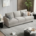 thumbnail image 6 of BLAZANT 89" Sofa Couch, 3 Seater Sofa with Suppleness Armrests, Corduroy Fabric Deep Seat Sofa with Upholstered Cushion& Backrests, Modern Comfy Couch for Living Room Apartment Office, 6 of 11