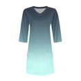 thumbnail image 6 of Duoif Shirts for Women, Womens Tunics to Wear with Leggings Summer 3/4 Length Sleeve V Neck Tshirts with Pockets Long Blouses Casual Ladies Tops and Blouses Mint Green XXL, 6 of 7
