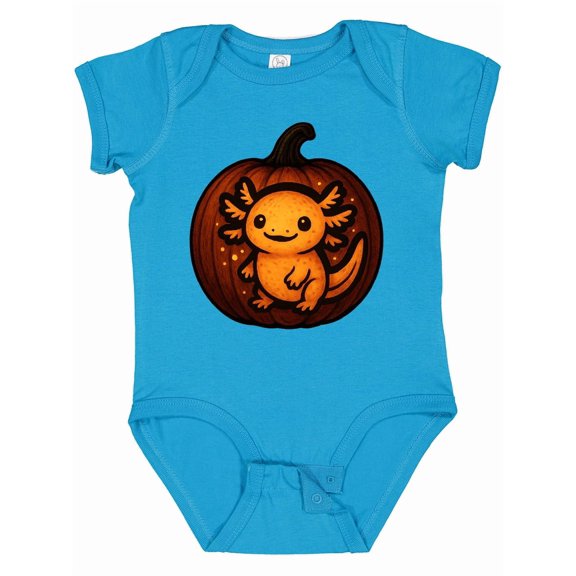 Inktastic Halloween Axolotl Pumpkin Boys or Girls Baby Bodysuit