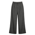 thumbnail image 4 of Tqcoqu Women's Pinstripe Wide Leg Suit Pants,Contrast Elastic Waist Pleated Straight Fit Dress Trousers with Side Pockets, 4 of 4