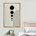 thumbnail image 3 of PixonSign Framed Canvas Print Wall Art Duotone Geometric Stripe Waves Dark Circles Abstract Shapes Illustrations Modern Art Boho Decorative Chic for Living Room, Bedroom, Office - 16"x24" NATURAL, 3 of 5