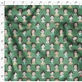thumbnail image 4 of Soimoi Vert Voile de Coton Femmes Visage Humain Figure Tissu Imprime par Yard 56 Pouces de Large, 4 of 5