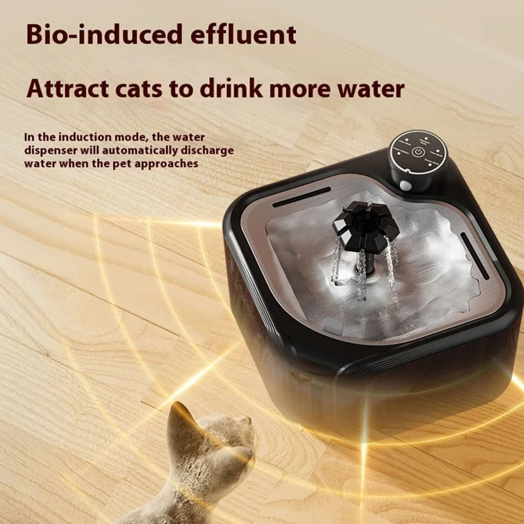 Zeiwohndc 2.8L Automatic Circulating Pet Water Fountain Stainless Steel Water Dispenser
