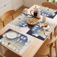 thumbnail image 5 of White Cute Rabbit Placemats Set of 8 Cartoon Carrot Harmony Gradient Moon Place Mats Indoor Wipeable Table Mats Washable Cloth Dining Table Placemats for Kitchen Holiday Party Home Decor 13x19 Inch, 5 of 9