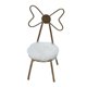 thumbnail image 2 of Silla de metal para casa de muñecas a escala 1:12 con cojín de felpa. Muebles modernos. Dorado, 2 of 7