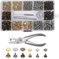 thumbnail image 1 of 2024, Cuero Remaches 240 Set 2 Tamaños Doble Remache Tubular Metal Studs, 1 of 3