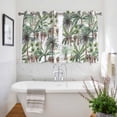 thumbnail image 3 of Green Palm Trees Kitchen Curtains Short 54 Inch Length, Summer Botanical Tropical Leaves Grommet Top Bedroom Living Room Curtains, Light Filtering Cafe Curtain Drapes 2 Panels Set 84''x54'', 3 of 9