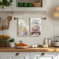 thumbnail image 4 of Colorful Rabbits Bunny Bow Easter Kitchen Towels Dish Towels, 18x26 Inch Eggs Flower Farmhouse Holiday Decoration Hand Towels Set of 2, 4 of 6