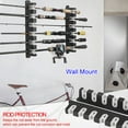 thumbnail image 3 of WINDLAND Wall Mounted Fishing Rod Holder Horizontal Support Wall Ceiling Storage Rack, 3 of 9