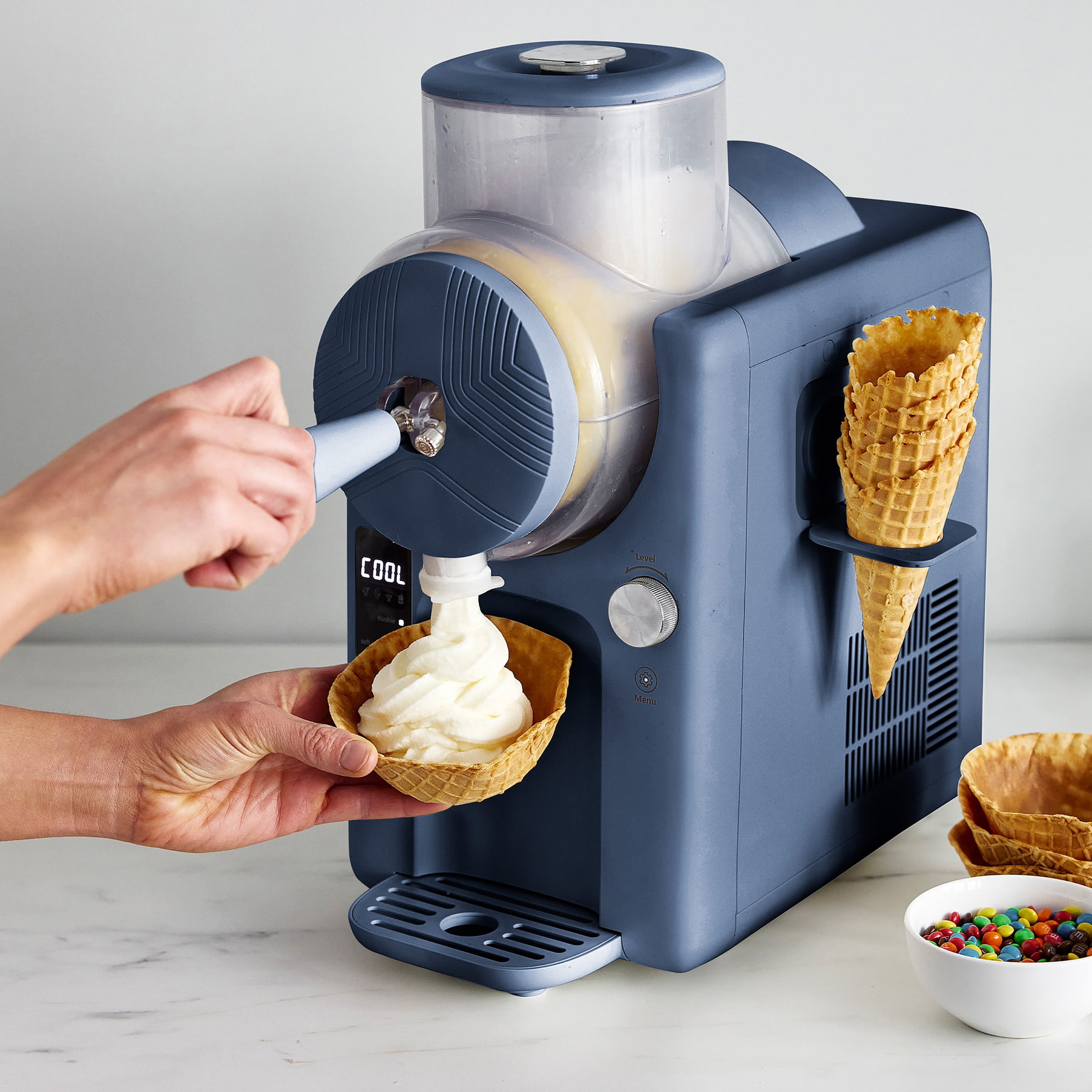 GreenPan Frost 6 Mode, 64 oz Ice Cream & Frozen Drink Maker, Dishwasher Safe Parts, Blue