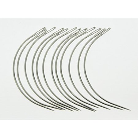 Hair Needle - Weaving Needle Upholstery Carpet Leather Canvas Repair Steel C Type Pack of 12