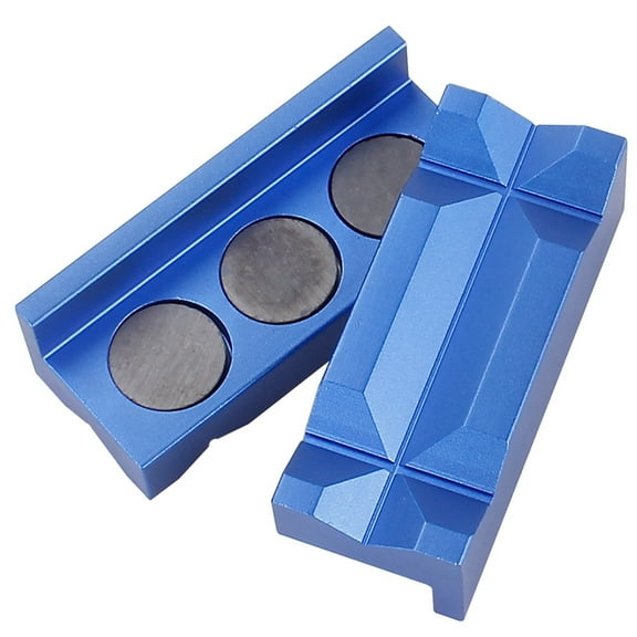 EUBUY Magnetic Vise Jaw Pads Multi-purpose Vise Jaw Protective Inserts for Woodworking Jewelry Making Plumbing Blue