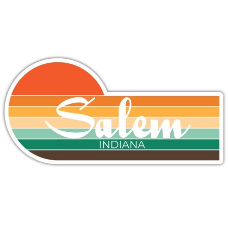 Salem Indiana 2 x 1.25 Inch Sticker Retro Vintage Sunset City 70s Aesthetic Design