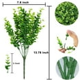 thumbnail image 2 of 6 Bundles Artificial Fake Flowers Boxwood, Outdoor UV Resistant Greenery Shrubs Indoor Outside Hanging Planter Home Porch Garden Farmhouse Decor(Green Eucalyptus), 2 of 7