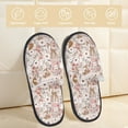 thumbnail image 2 of Balery Autumn Floral Deer Pantuflas de Casa de Felpa Silenciosas con Diseño Estampado, Zapatillas Cómodas Antideslizantes de Algodón para Interior-Large, 2 of 8