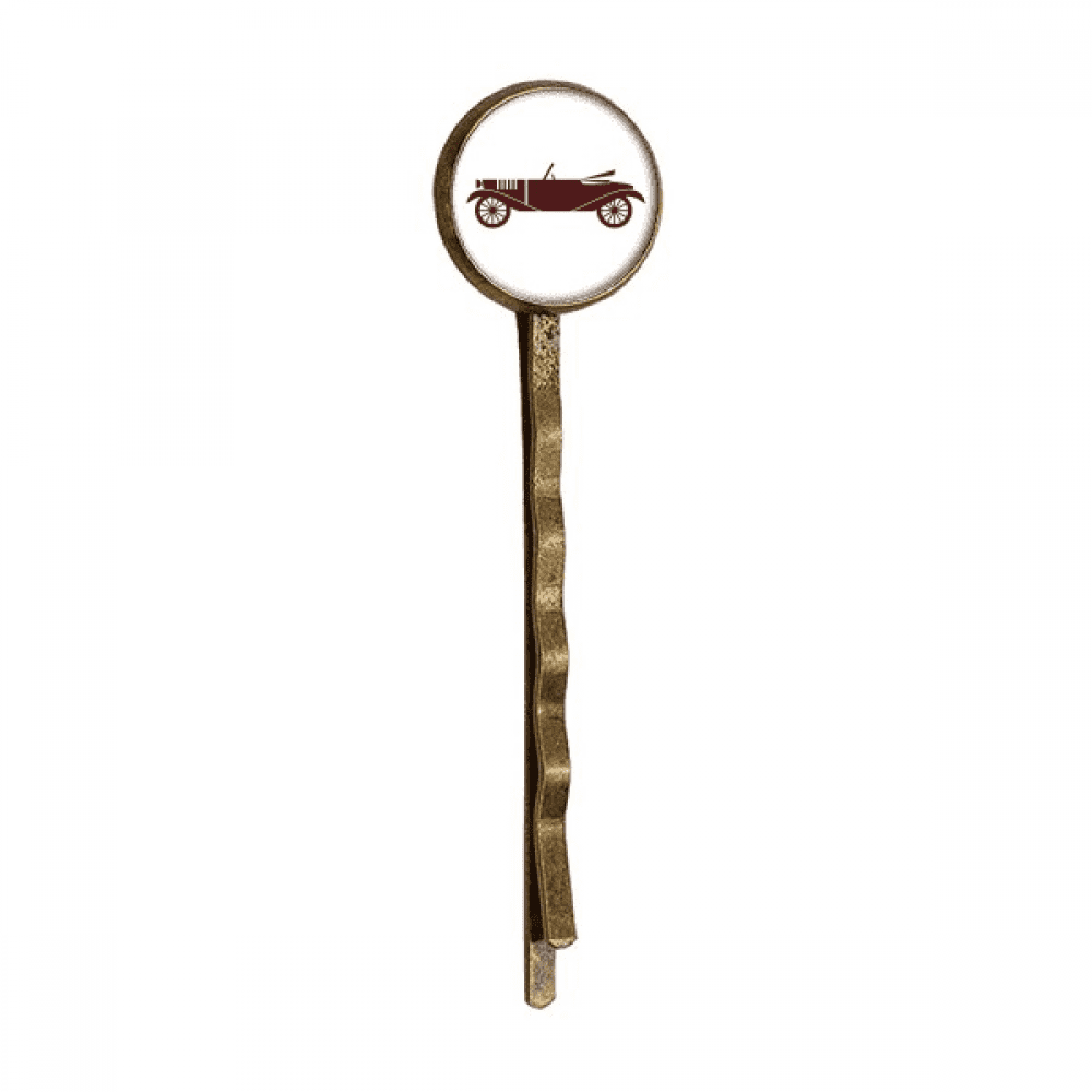 Geometric Classic Cars Brown Outline Retro Metal Hair Bobby Pin Headwear