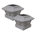 thumbnail image 1 of 2 Pack Solar Fence Post Lamp Post Head Light Garden Light Post Light, 1 of 5