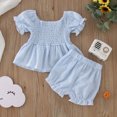 thumbnail image 7 of Sngxgn Girls Clothes 2 Piece Outfit Top Pants Set with Shirt(Blue,12M), 7 of 7