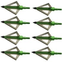 12Pcs 100 Grain 3 Blade Crossed Broadhead Screw-in Arrows Tips for Compound Bow Crossbow Archery Hunting with Broadheads -Green