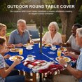 thumbnail image 2 of Round Outdoor Tablecloth with Umbrella Hole and Zipper, Blue Gnomes Christmas Fitted Table Cover with Elastic Edge for 36-44 Inch, Snowflake Xmas Poinsettia Waterproof Patio Tablecoths for Picnic, 2 of 9