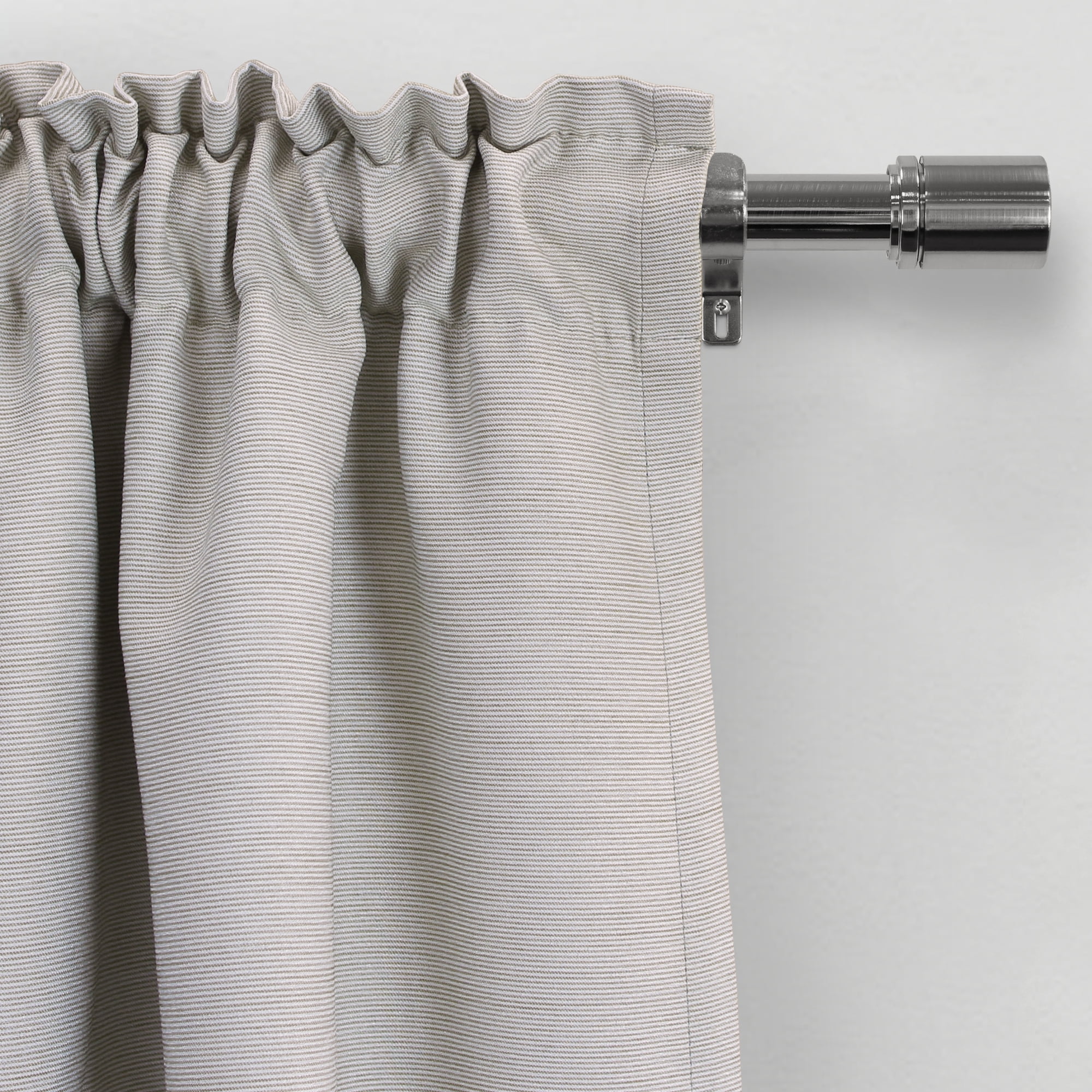 Better Homes & Gardens 1" Brushed Nickel Cylinder Adjustable Single Curtain Rod Set, 120"-180"