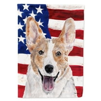 Carolines Treasures SC9624CHF Cardigan Corgi with American Flag USA Flag Canvas House Size Large multicolor