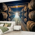 thumbnail image 2 of Peel and Stick Wallpaper Canvas Bourbon barrels aging rickhouse Modern Art Wall Mural Decor Self Adhesive and Removable 69in x 98in, 2 of 6