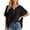 Black, variant on Linen Shirts for Women Short Sleeve Plus Size Button Down Shirt V Neck Summer Casual Gauze Linen Tops Peasant Blouse