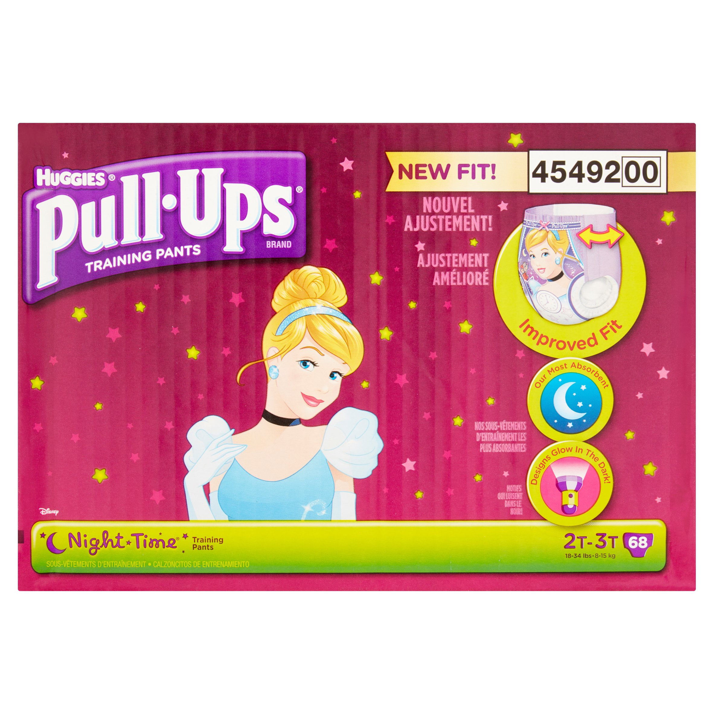 PullUps Girls' NightTime Training Pants, Size 2T/3T, 68 Pants