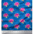 thumbnail image 1 of Soimoi Tissu en Coton Cambric Design Quatrefoil, Imprimé Floral Feuilles & Roses au Mètre 56 Pouces de Large, 1 of 3
