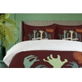 thumbnail image 4 of Ambesonne Halloween Duvet Cover Set, Zombie Party Hands Art, 2-Calking, Dark Maroon and Multicolor, 4 of 7