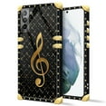 thumbnail image 2 of FKBRCL4U Compatible with Samsung Galaxy S21 Case, Black Leather Background Gold Music Notes Luxury Golden Decoration for Girl Women Soft TPU Shockproof Protective Hard PC Back, 2 of 7
