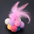 thumbnail image 5 of Juguete para gatos, cascabeles hechos a mano, pelota hinchable integrada con hierba gatera, juguete de plumas interactivo (colorido), 5 of 5