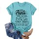 thumbnail image 2 of Blusa informal de manga corta con estampado de cuello redondo para mujer Pompotops  hfajkhk125919, 2 of 3